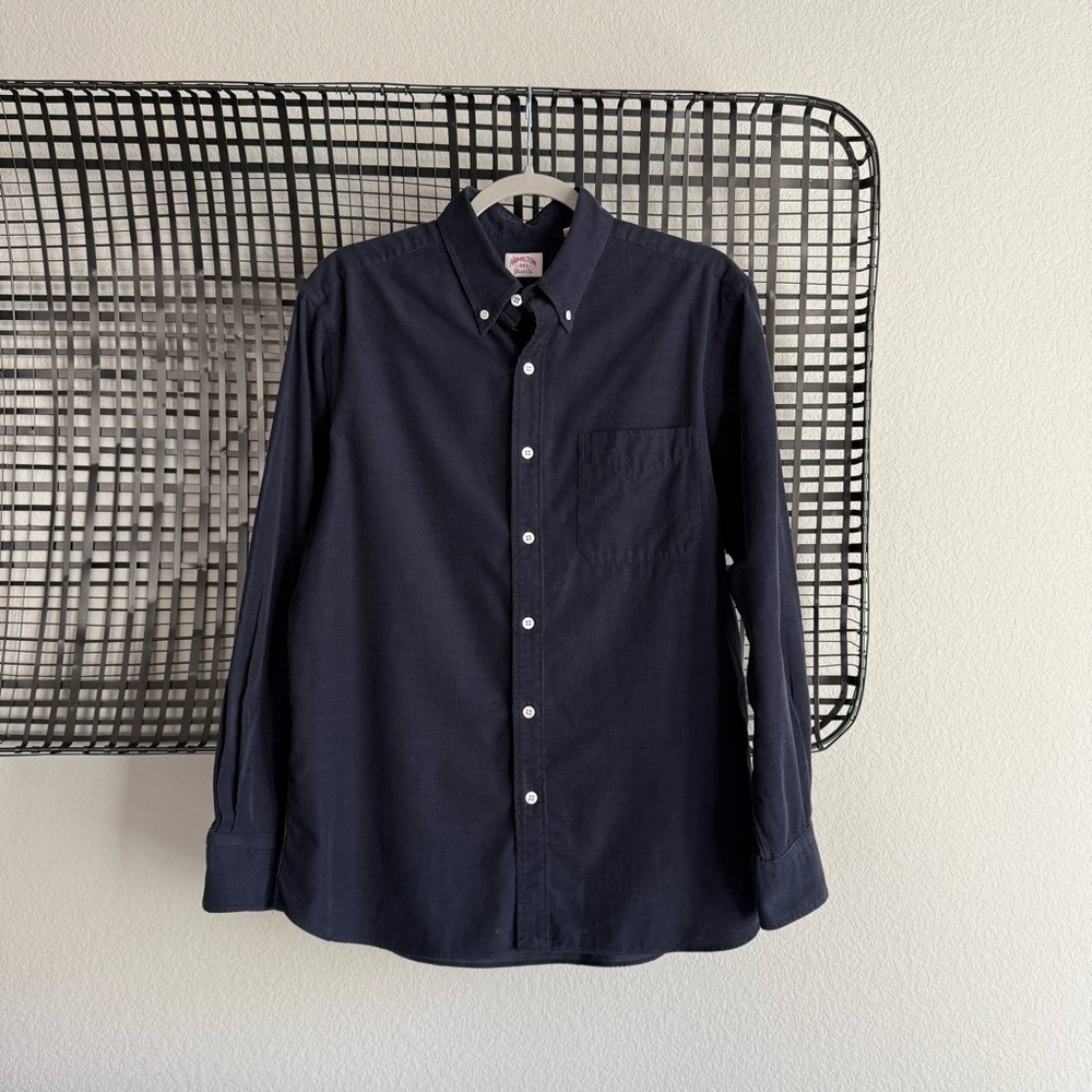 Todd Snyder Hamilton shirt co navy corduroy button down shirt